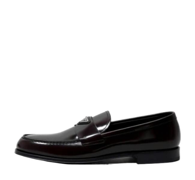 Brushed leather loafers