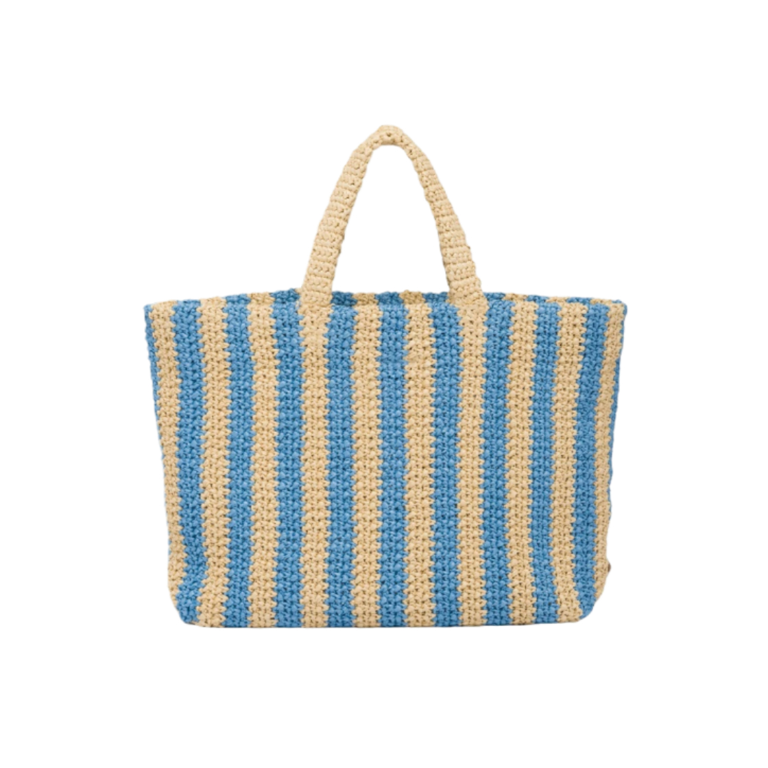 Prada Large Raffia Tote Bag Tan Light Blue