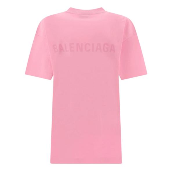 Balenciaga Large Fit Logo T-Shirt Pink