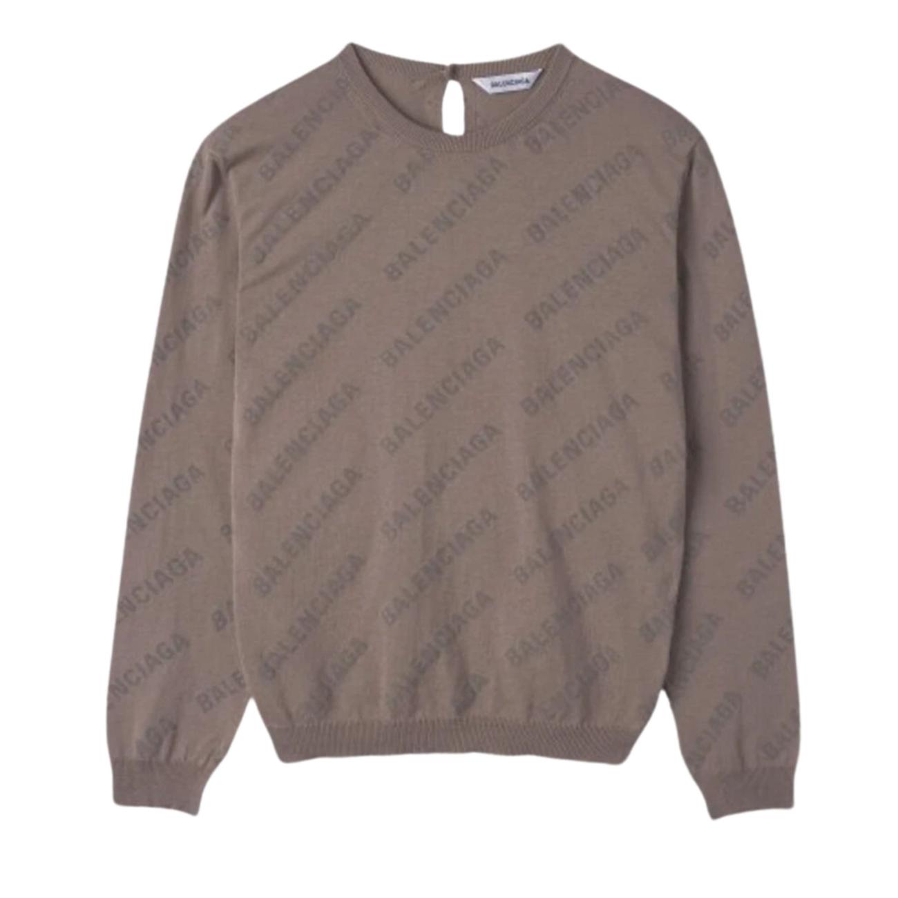  Allover Logo Crop Knit Beige