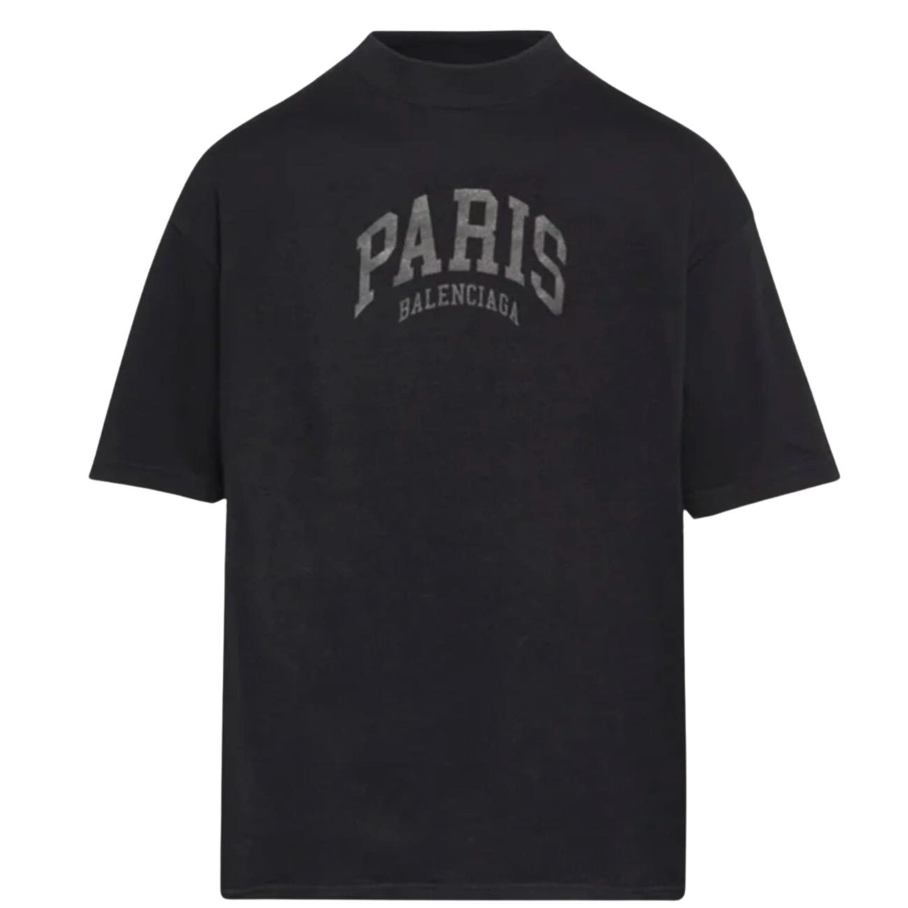 Medium Fit Paris Short Sleeve T-Shirt - Black 