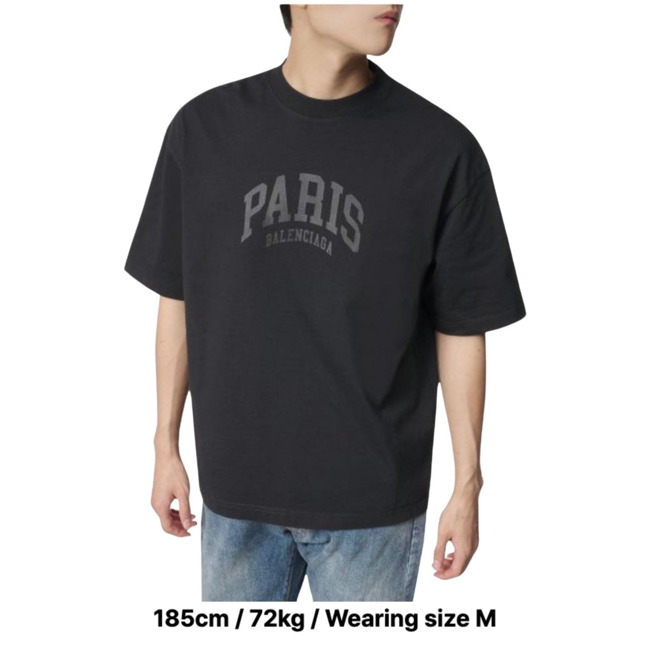 Medium Fit Paris Short Sleeve T-Shirt - Black 