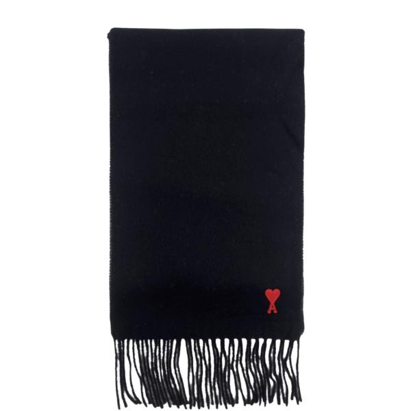 Heart Logo Wool Muffler Blac