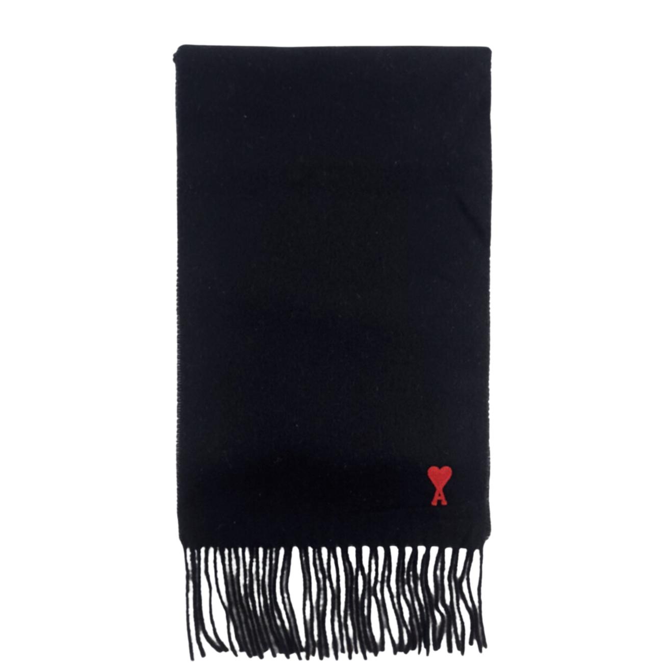 Heart Logo Wool Muffler Blac