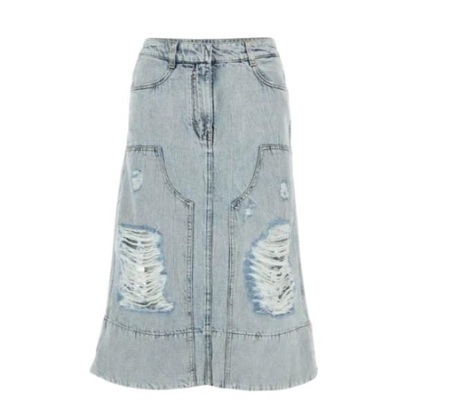 Destroyed denim skirt