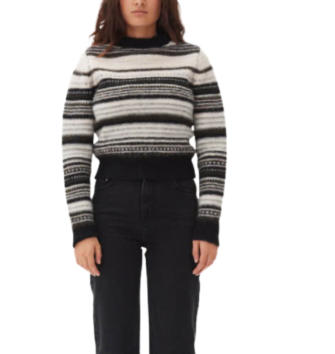 24FWStriped O-neck Sweater