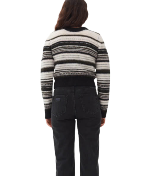 24FWStriped O-neck Sweater