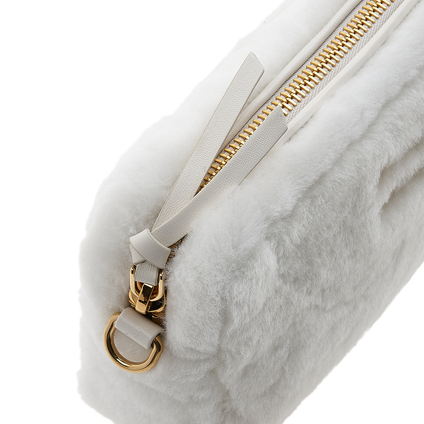 Women's Logo Fluffy Shoulder Bag