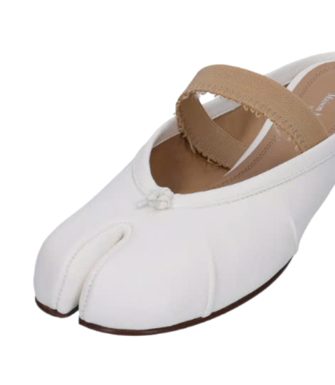 Tabi Ballerina Elastic Band Mule - Ivory:Nude