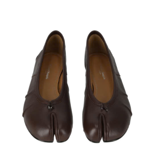 New Tabi Ballerina Flat Shoes - Brown