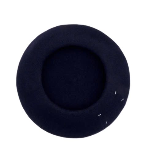 4 Stitch Beret - Blue Navy