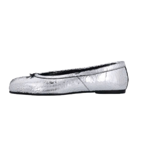 New Tabi Ballerina Flat Shoes - Silver