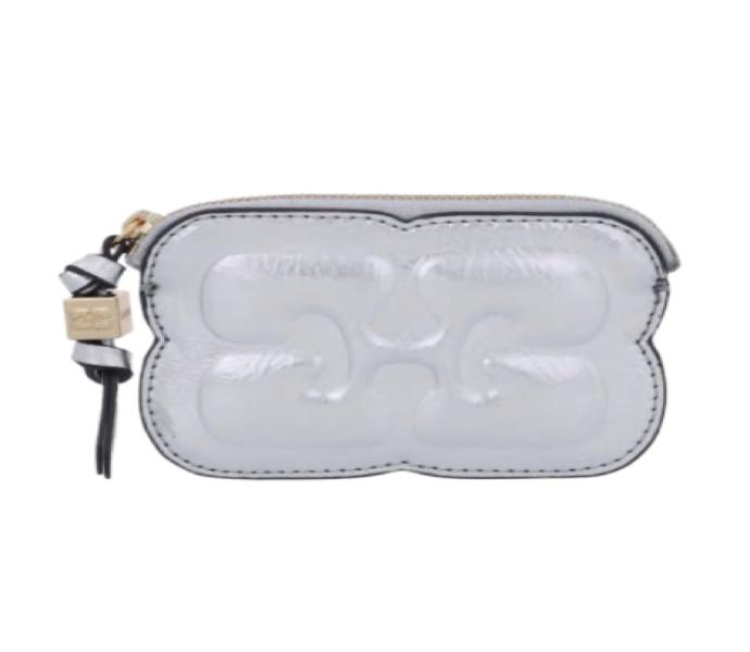 Butterfly Compact Zipper Wallet - Silver