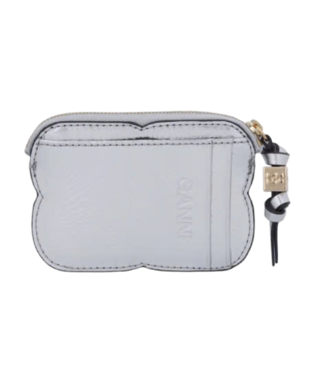 Butterfly Compact Zipper Wallet - Silver