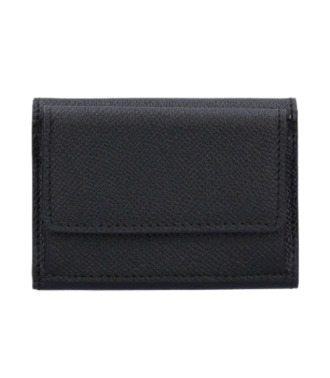 4 Stitch Clip Trifold Wallet - Black