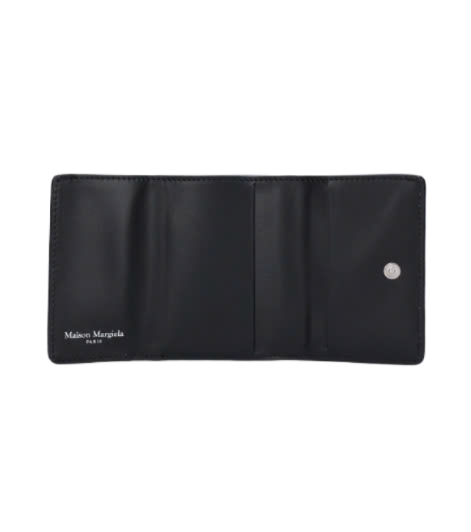 4 Stitch Clip Trifold Wallet - Black