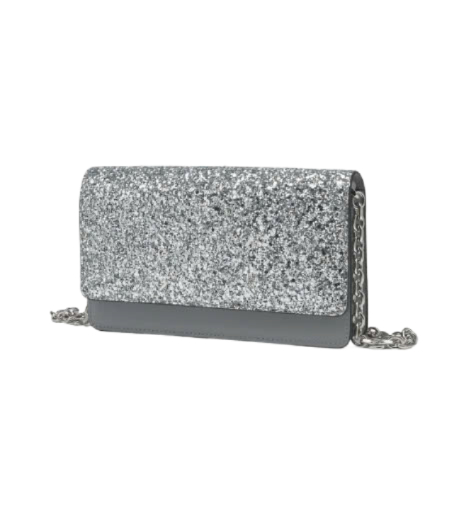 Glitter Chain Wallet - Silver