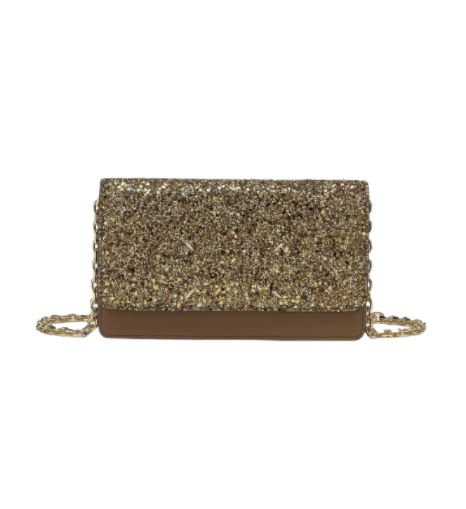 Glitter Chain Wallet - Gold 