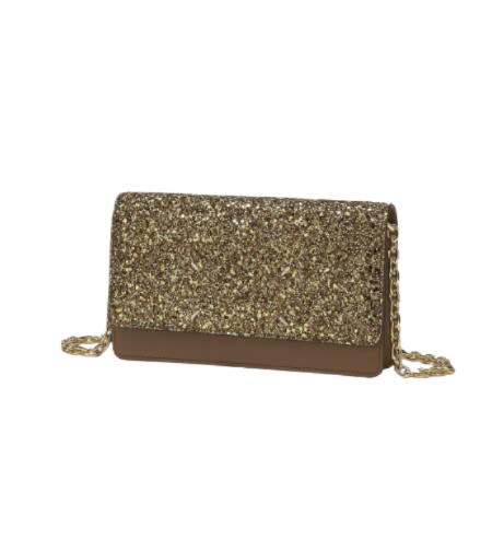 Glitter Chain Wallet - Gold 