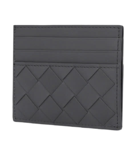 Intrecciato Card Holder - Light Grey