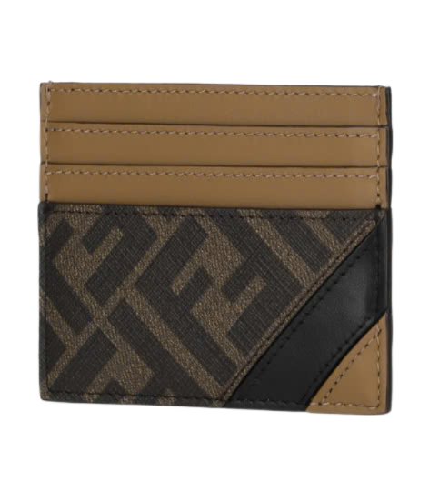 Fendi Diagonal Card Holder - Brown 