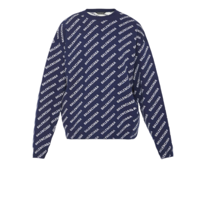 Allover Logo Knit - Navy