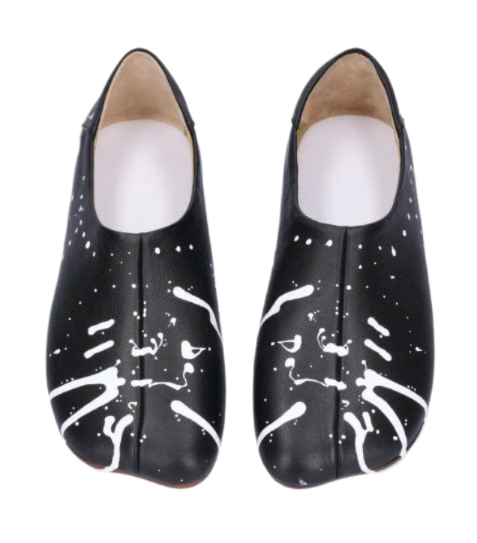 Painting Ballet Flats - Black:Bright White