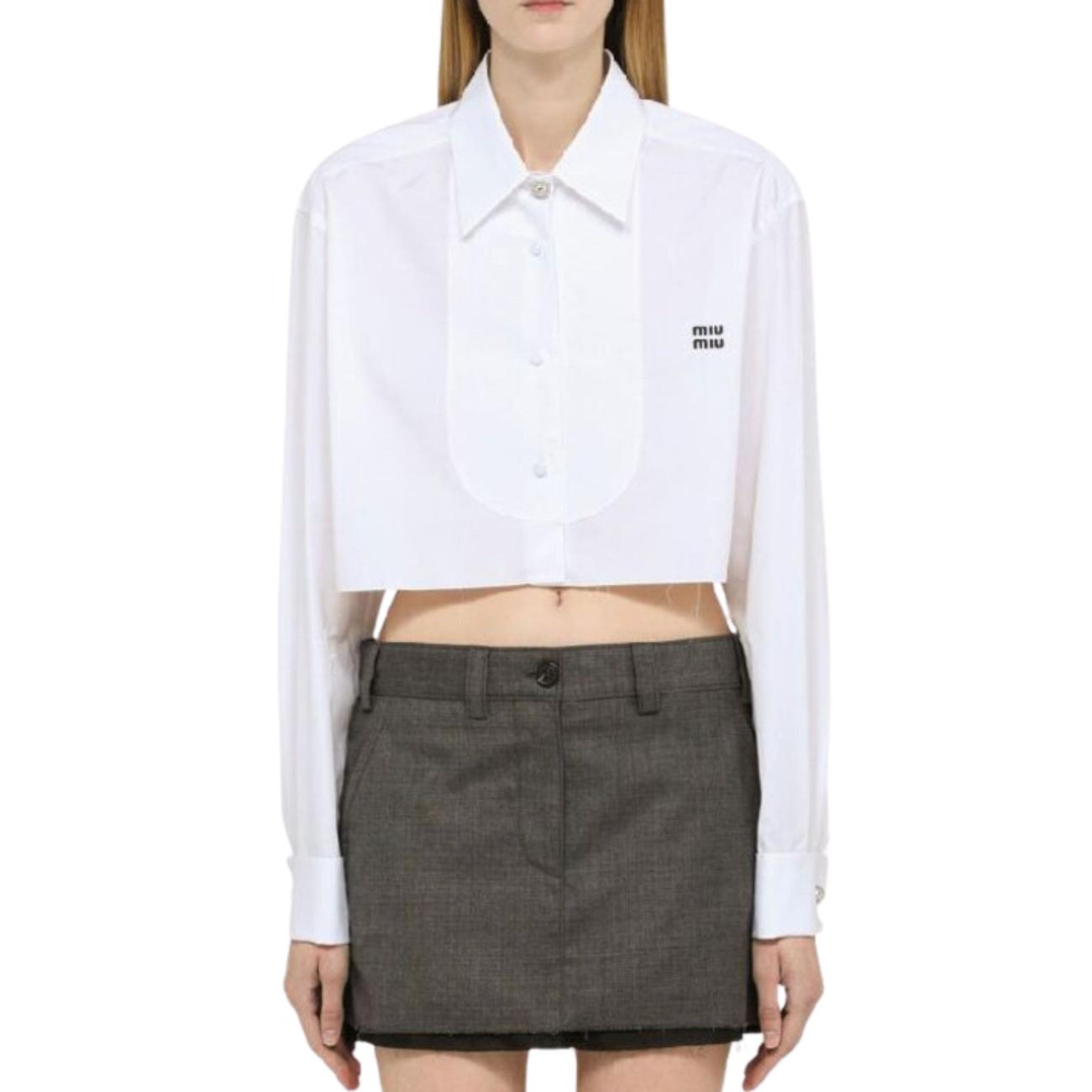 Women's Logo Cropped Shirt - White 