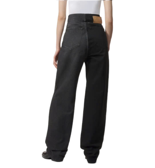 Half & Half 5 Pocket Denim Pants - Black:Grey