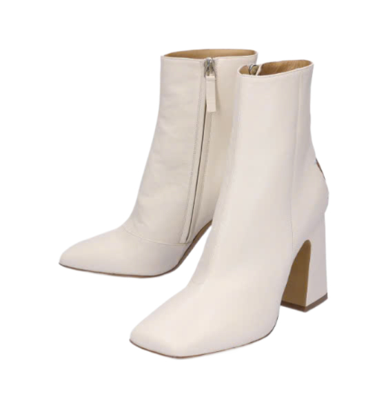 4 Stitch Decorative Boots - White