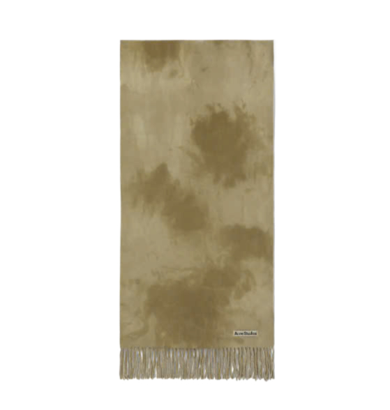 Tie Dye Wool Scarf - Khaki Green