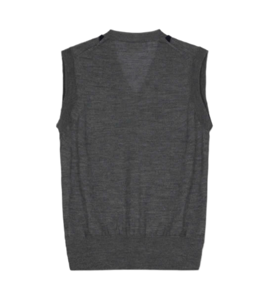 Argyle Jacquard Knit Vest - Grey