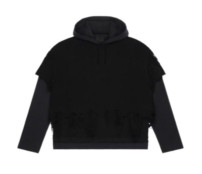 Overlap Logo Cotton Hoodie