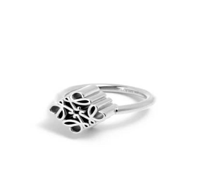 Single Anagram Ring in Sterling Silver