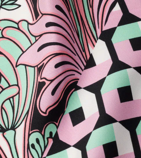 Graphic Print Silk Scarf