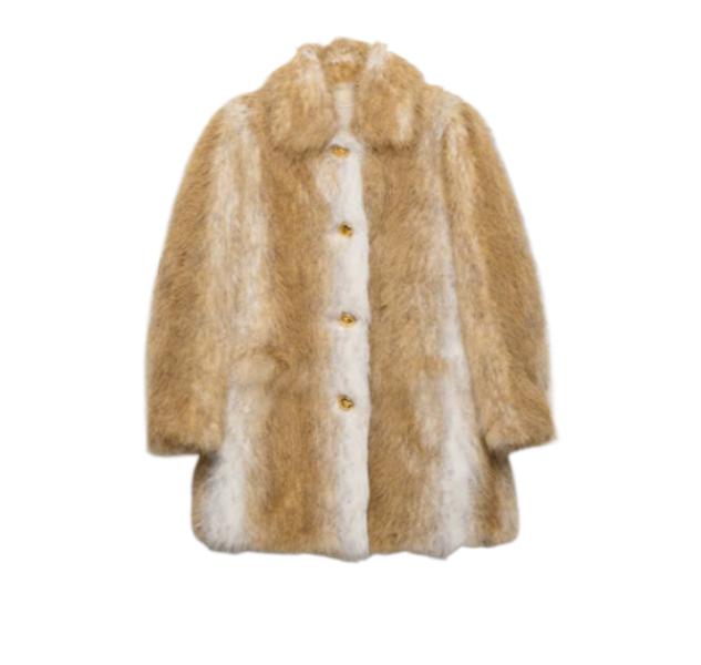 ASPEN GOLD BUTTON FAKE FUR COAT