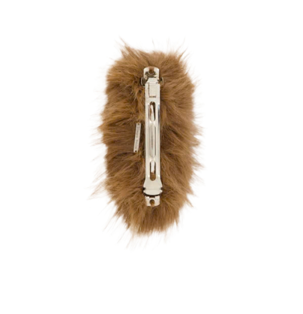 Crystal Embellished Fur Hairpin