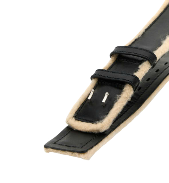 Shearling Detail Leather Belt