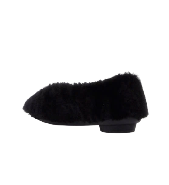 Shearling leather flat shoes