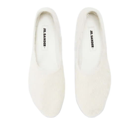 Fur Detail Calfskin Flat Shoes