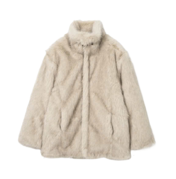 Buckle Long Hair Fur Jacket