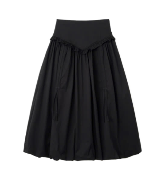 Balloon Shirring Maxi Skirt