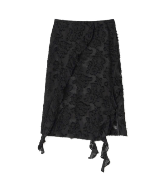 Sheer Ruffle Midi Skirt