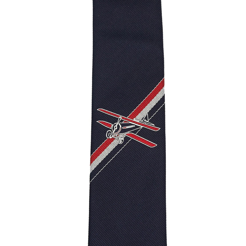 Stripe Plain Icon Silk Navy