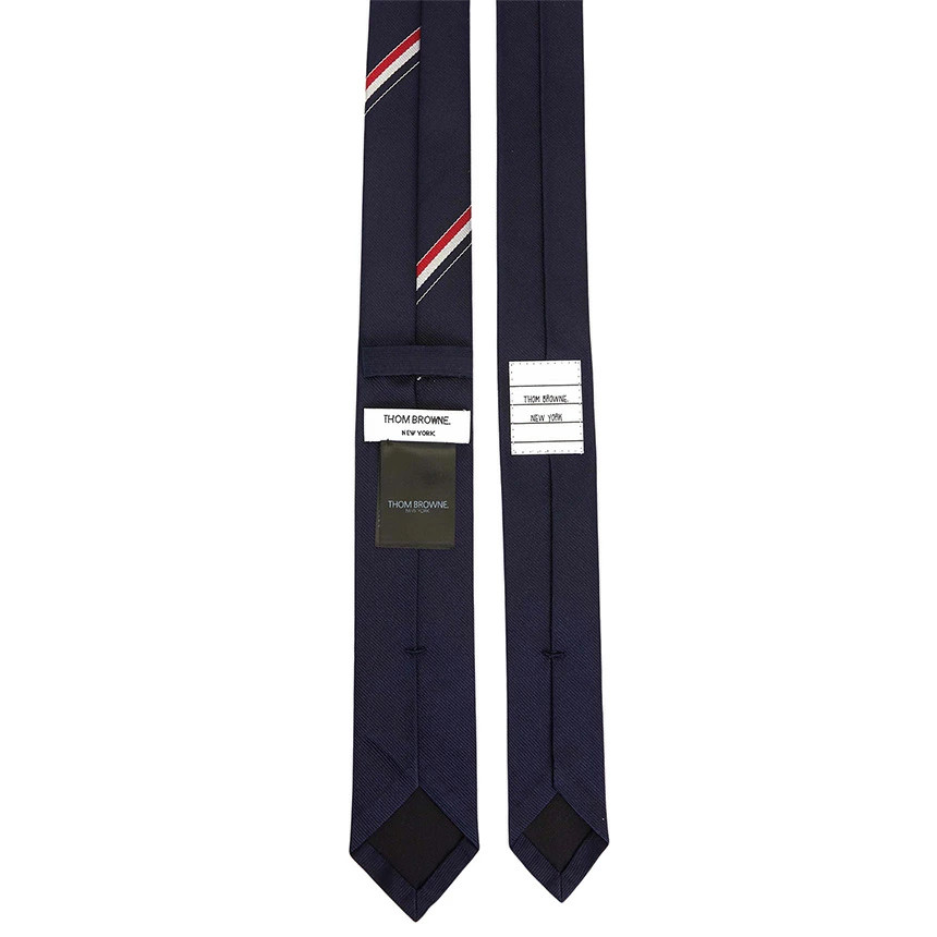 Stripe Plain Icon Silk Navy