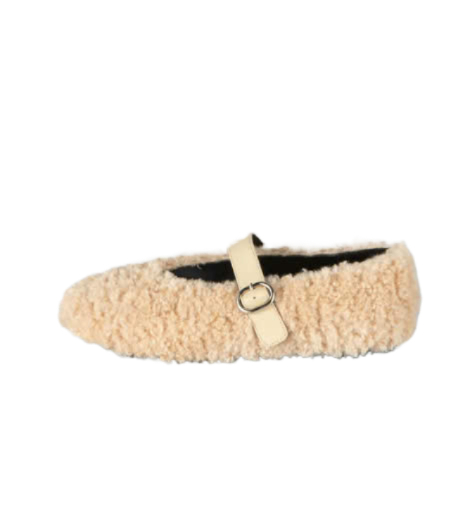 Tofu Shearing Flat Shoes