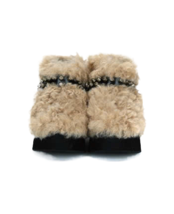 THREETOEIGHTY Platform Short Fur Boots Beige