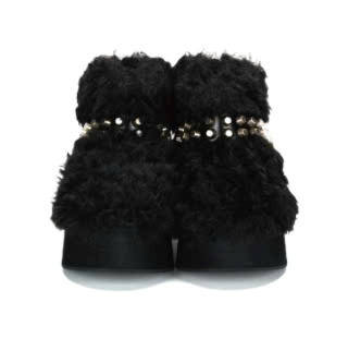 Platform Short Fur Boots Black