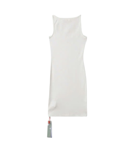 Off Stamp Rib One Piece - White 