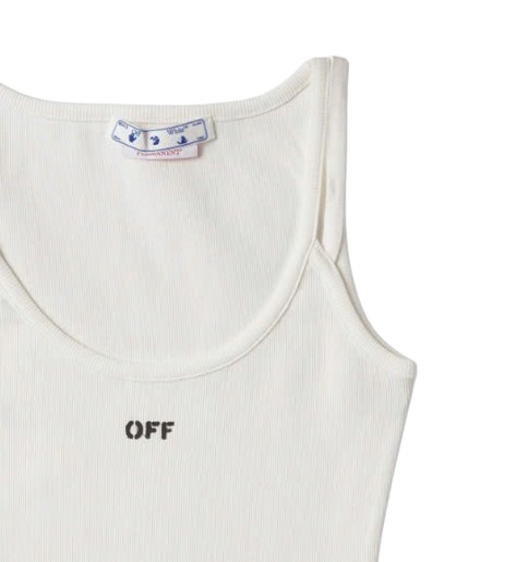 Off Stamp Rib One Piece - White 